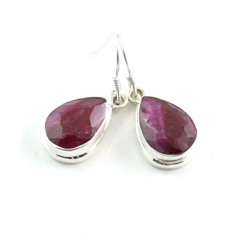 925 sterling silver ruby quartz drop earrings